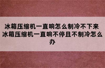 冰箱压缩机一直响怎么制冷不下来 冰箱压缩机一直响不停且不制冷怎么办